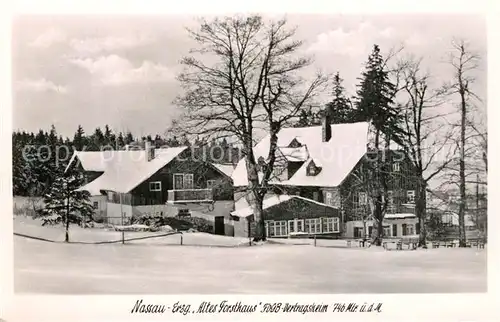 AK / Ansichtskarte Nassau_Erzgebirge Altes Forsthaus FDGB Vertragsheim Winter Nassau Erzgebirge
