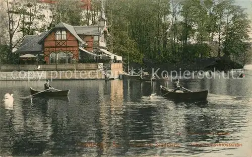 AK / Ansichtskarte Freiberg_Sachsen Stadtpark Schwanenschloesschen Freiberg Sachsen