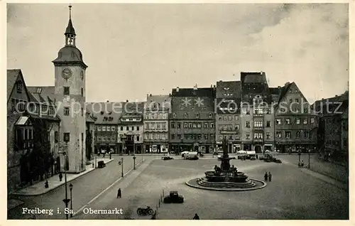 AK / Ansichtskarte Freiberg_Sachsen Obermarkt Freiberg Sachsen