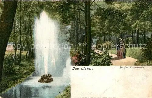 AK / Ansichtskarte Elster_Bad Fontaine Promenade Elster_Bad