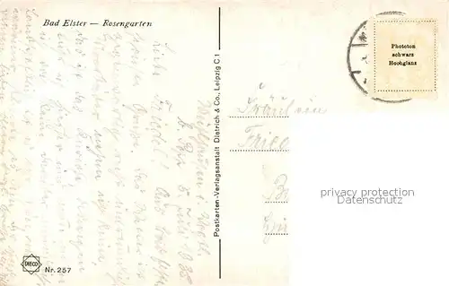 AK / Ansichtskarte Elster_Bad Rosengarten Elster_Bad