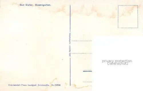 AK / Ansichtskarte Elster_Bad Rosengarten Elster_Bad
