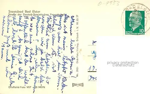 AK / Ansichtskarte Bad_Elster Strasse der Deutsch Sowjetischen Freundschaft Bad_Elster