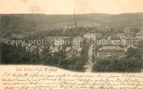 AK / Ansichtskarte Bad_Elster Panorama Kirche Bad_Elster