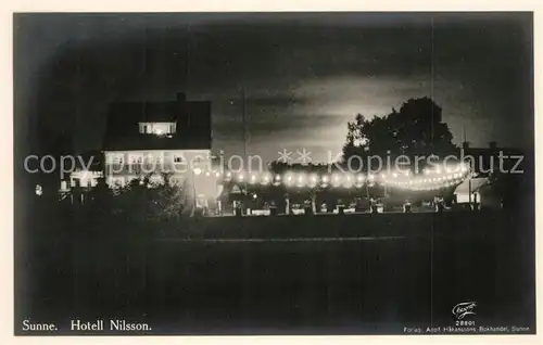 AK / Ansichtskarte Sunne Hotel Nilsson Nachtaufnahme Sunne