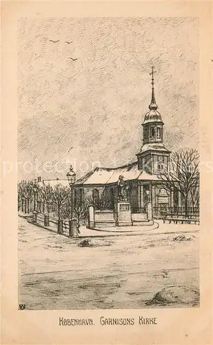 AK / Ansichtskarte Kobenhavn Garnisons Kirke Kuenstlerkarte Kobenhavn
