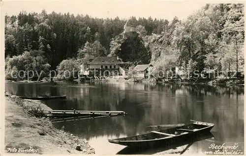 AK / Ansichtskarte Bechyne Panorama Bootsanlegestelle  Bechyne