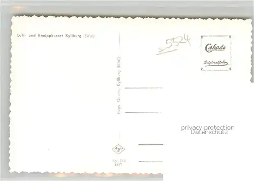 AK / Ansichtskarte Kyllburg_Rheinland Pfalz Panorama Luft  und Kneippkurort Kyllburg_Rheinland Pfalz
