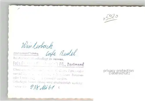 AK / Ansichtskarte Winterbach_Wittgenstein Cafe Beutel Gastraum 