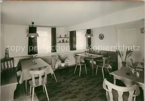 AK / Ansichtskarte Wingeshausen Pension Schoeneborn Gastraum Wingeshausen
