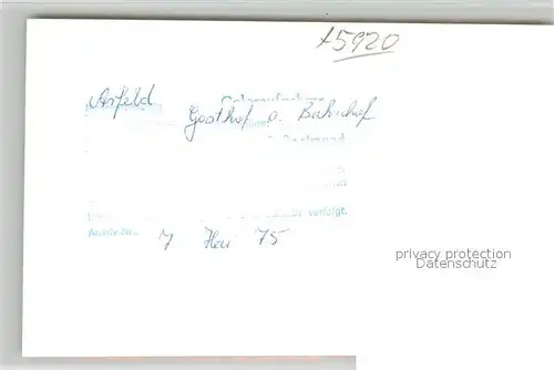 AK / Ansichtskarte Arfeld Gasthof am Bahnhof Gaststaette Arfeld