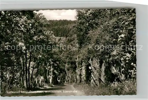 AK / Ansichtskarte Berghausen_Wittgenstein Ederstrasse Felsen Landschaft Berghausen_Wittgenstein