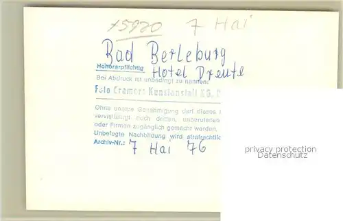 AK / Ansichtskarte Bad_Berleburg Hotel Dreute Restaurant Bad_Berleburg