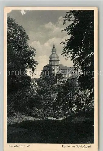 AK / Ansichtskarte Bad_Berleburg Partie im Schlosspark Bad_Berleburg