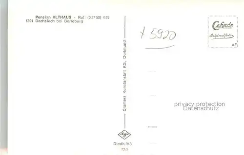 AK / Ansichtskarte Dachsloch Pension Althaus Landschaftspanorama Dachsloch