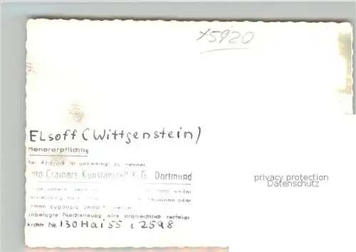 AK / Ansichtskarte Elsoff_Wittgenstein Gesamtansicht Landschaftspanorama Elsoff_Wittgenstein