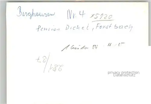 AK / Ansichtskarte Berghausen_Wittgenstein Pension Dickel Berghausen_Wittgenstein