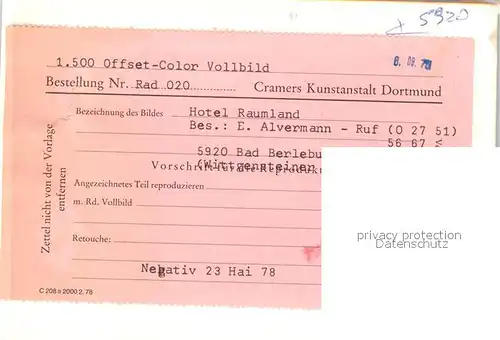 AK / Ansichtskarte Raumland Hotel Raumland Raumland