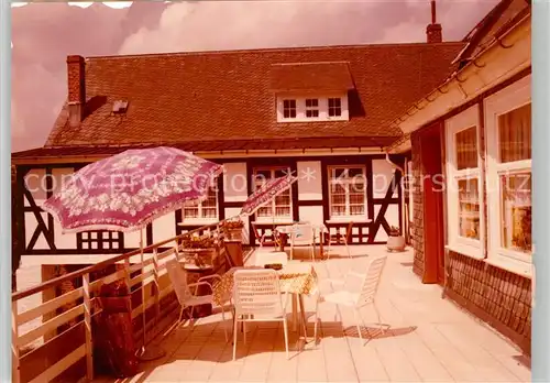 AK / Ansichtskarte Schwarzenau_Eder Pension Roeser Terrasse Schwarzenau Eder