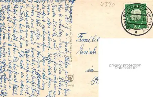 AK / Ansichtskarte Gladbeck Hochstrasse Postamt Rathaus Stadtbuecherei Rentforterstr Jovy Platz Haus Wittringen Badeanstalt Gladbeck