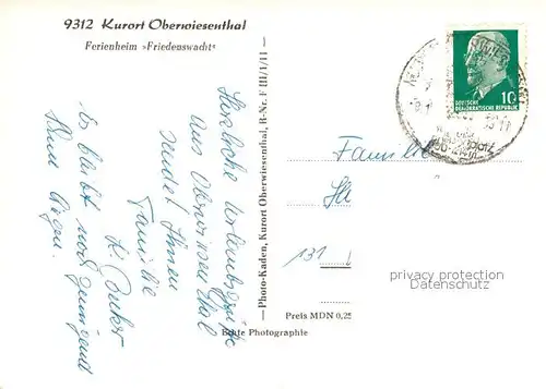AK / Ansichtskarte Oberwiesenthal_Erzgebirge Ferienheim Friedenswacht Oberwiesenthal Erzgebirge
