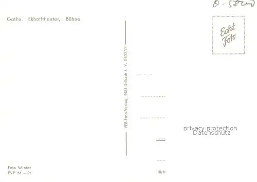 AK / Ansichtskarte Gotha_Thueringen Ekhofftheater Buehne Gotha Thueringen