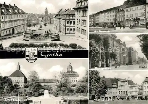 AK / Ansichtskarte Gotha_Thueringen Hauptmarkt Neumarkt Hauptpostamt Schloss Friedenstein  Gotha Thueringen