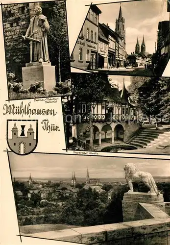 AK / Ansichtskarte Muehlhausen_Thueringen Thoma Muentzer Denkmal Popperoder Quelle Panorama Muehlhausen Thueringen