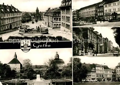 AK / Ansichtskarte Gotha_Thueringen Hauptmarkt Neumarkt Hauptpostamt Schloss Friedenstein  Gotha Thueringen