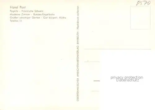AK / Ansichtskarte Pegnitz Hotel Post Gastraum Pegnitz