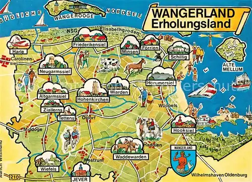 AK / Ansichtskarte Wangerland Gebietskarte Wangerland