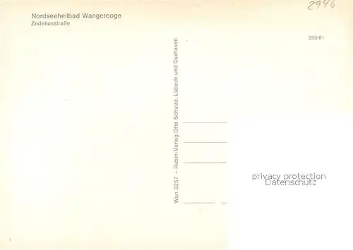 AK / Ansichtskarte Wangerooge_Nordseebad Zedeliusstrasse Wangerooge_Nordseebad