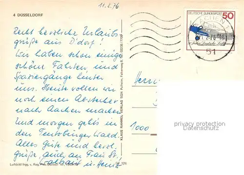 AK / Ansichtskarte Duesseldorf Fliegeraufnahme Duesseldorf