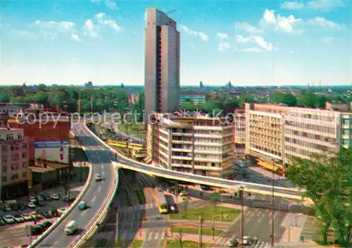 AK / Ansichtskarte Duesseldorf Hochstrasse mit Thyssen Hochhaus Duesseldorf