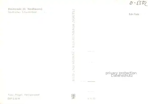 AK / Ansichtskarte Bleicherode Staedt Schwimmbad Bleicherode