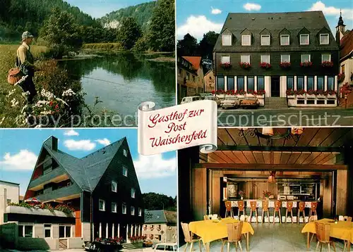 AK / Ansichtskarte Waischenfeld Gasthof zur Post Gaststube Bar Angler Waischenfeld