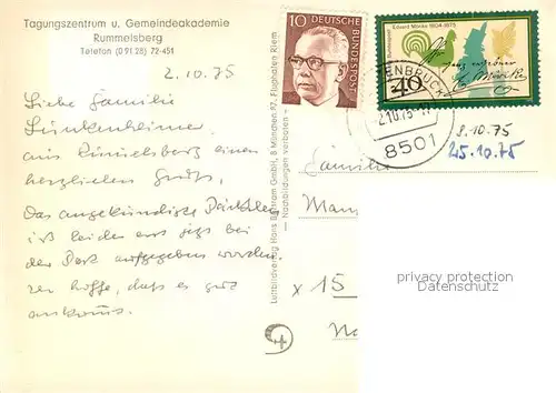 AK / Ansichtskarte Rummelsberg Tagungszentrum und Gemeindeakademie Fliegeraufnahme Rummelsberg