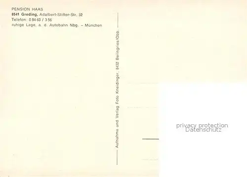 AK / Ansichtskarte Greding Pension Haas Ortsansicht Greding