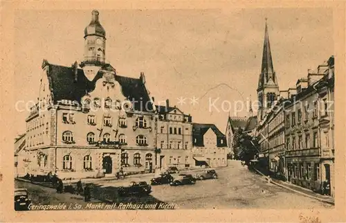 AK / Ansichtskarte Geringswalde Rathaus Kirche Markt Geringswalde