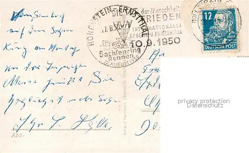 AK / Ansichtskarte Hohenstein Ernstthal Markt Kirche Hohenstein Ernstthal