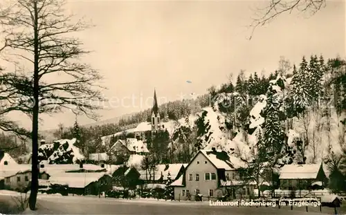 AK / Ansichtskarte Rechenberg Bienenmuehle_Osterzgebirge Winterpanorama Kirche Rechenberg Bienenmuehle