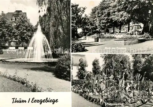 AK / Ansichtskarte Thum_Erzgebirge Platz des Friedens Kakteengarten Thum Erzgebirge