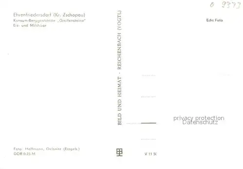 AK / Ansichtskarte Ehrenfriedersdorf_Erzgebirge Konsum Berggaststaette Greifensteine Eis und Milchbar Ehrenfriedersdorf