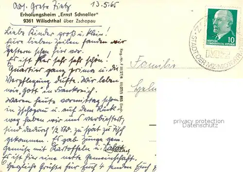 AK / Ansichtskarte Wilischthal Erholungsheim Ernst Schneller Wilischthal