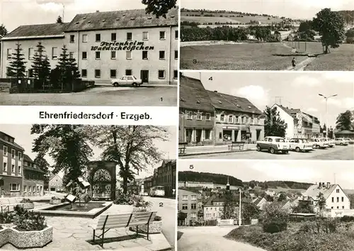 AK / Ansichtskarte Ehrenfriedersdorf_Erzgebirge Ferienheim Waldschloesschen Karl Marx Platz Panoramen Ehrenfriedersdorf