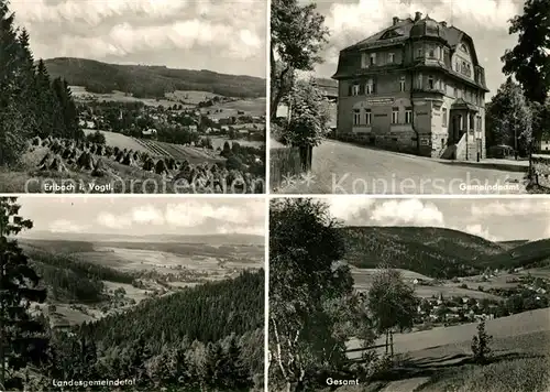 AK / Ansichtskarte Erlbach_Vogtland Gemeindeamt Panoramen Erlbach_Vogtland