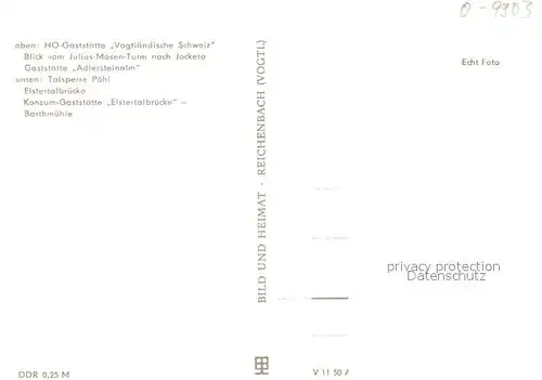 AK / Ansichtskarte Jocketa HO Gaststaetten Vogtlaendische Schweiz Adlersteinalm Elstertalbruecke Jocketa