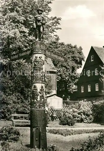 AK / Ansichtskarte Ehrenfriedersdorf_Erzgebirge Wegweiser Karl Marx Platz Ehrenfriedersdorf