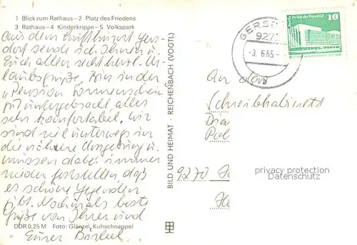 AK / Ansichtskarte Gersdorf_Hohenstein Ernstthal Rathaus Platz des Friedens Kinderkrippe Volkspark Gersdorf