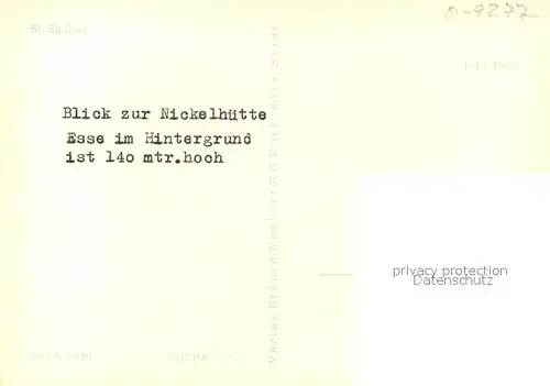AK / Ansichtskarte Egidien_St Blick zur Nickelhuette Esse Egidien_St